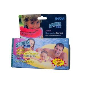 Vintage Sakar Sports Shot 35mm Resuable‎ Camera preloaded Film Pack Sealed